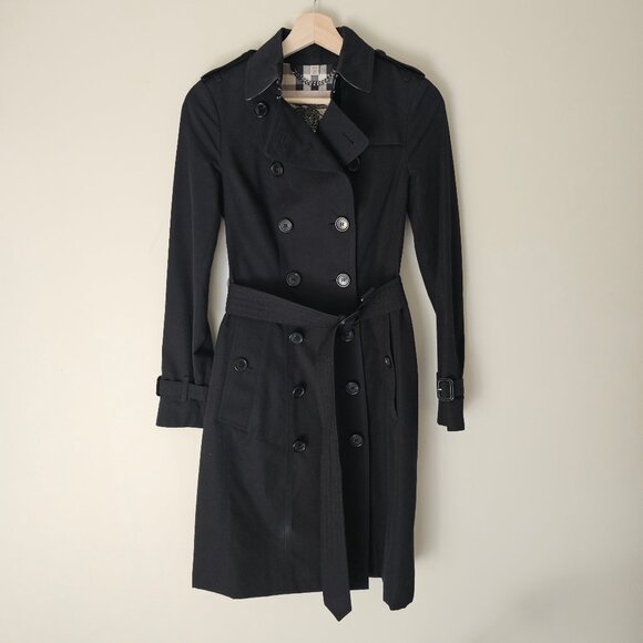 Burberry London Sandringham Trench Coat Long Length - Black - UK2/US0/ITA34/GER3 - Picture 2 of 16